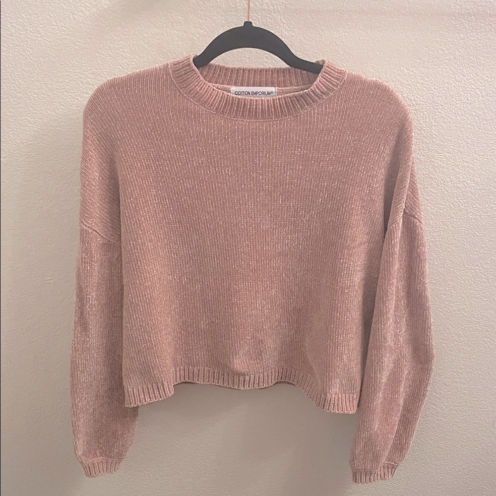 Cotton Emporium Blush Crew Neck Sweater